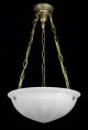 Milk Glass Pendant Brass Bronze Antique Vintage Hanging Light Lantern Large Chandeliers, Fixtures, Sconces photo 4