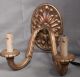 Antique Hand Carved Gilt Wood 2 Arm Wall Sconce Venetian Florentine Old World Chandeliers, Fixtures, Sconces photo 2