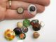 Lot Vintage Antique Glass Buttons Ab Czech Paperweight Lusters Tints Eye Rhinest Buttons photo 2
