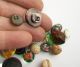 Lot Vintage Antique Glass Buttons Ab Czech Paperweight Lusters Tints Eye Rhinest Buttons photo 3