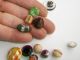 Lot Vintage Antique Glass Buttons Ab Czech Paperweight Lusters Tints Eye Rhinest Buttons photo 4