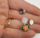 Lot Vintage Antique Glass Buttons Ab Czech Paperweight Lusters Tints Eye Rhinest Buttons photo 8