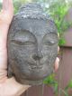 Small Antique Chinese Carved Stone Buddha Head,  3 Lb. ,  5” Buddha photo 3