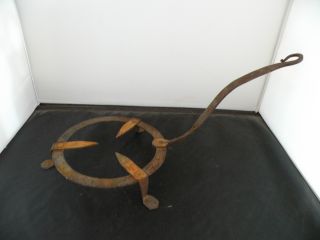 Antique,  Hand Hammered Primitive Iron,  Metal Trivet,  Fireplace Insert,  Pot Stand photo