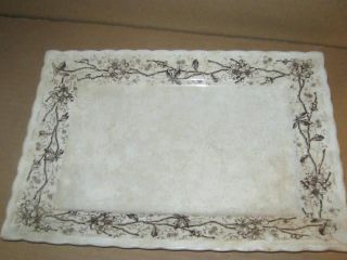 Antique Mercer Pottery Usa Oblong Serving Dish Brown photo