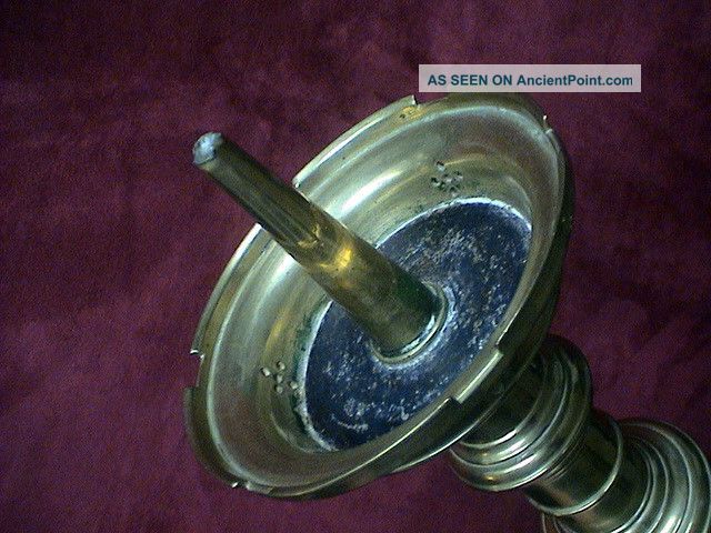 Fantastic Huge Antique Neo Gothic Altar Pricket/lion Candlestick,  1750 - 1850 Ad. Metalware photo