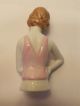 Antique German Pincushion Half Doll Flapper Girl With Pink Top Short Brown Hair Pin Cushions photo 9