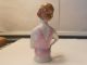 Antique German Pincushion Half Doll Flapper Girl With Pink Top Short Brown Hair Pin Cushions photo 4