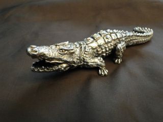 Miniature/model Of A Crocodile In Sterling Silver 800 Signed Don - Circa 1960 photo