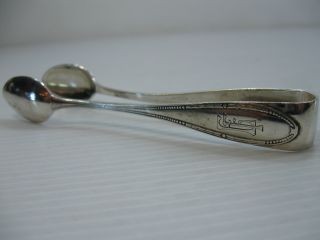 Vintage German Hallmarked & Silver 800 Stamped Sugar Tongs In V,  Good Condition photo