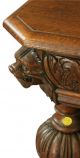 Antique Ornate Flemish Mechelen Oak Dining Table With Carved Lions & Turned Legs 1900-1950 photo 2