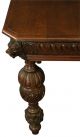 Antique Ornate Flemish Mechelen Oak Dining Table With Carved Lions & Turned Legs 1900-1950 photo 5