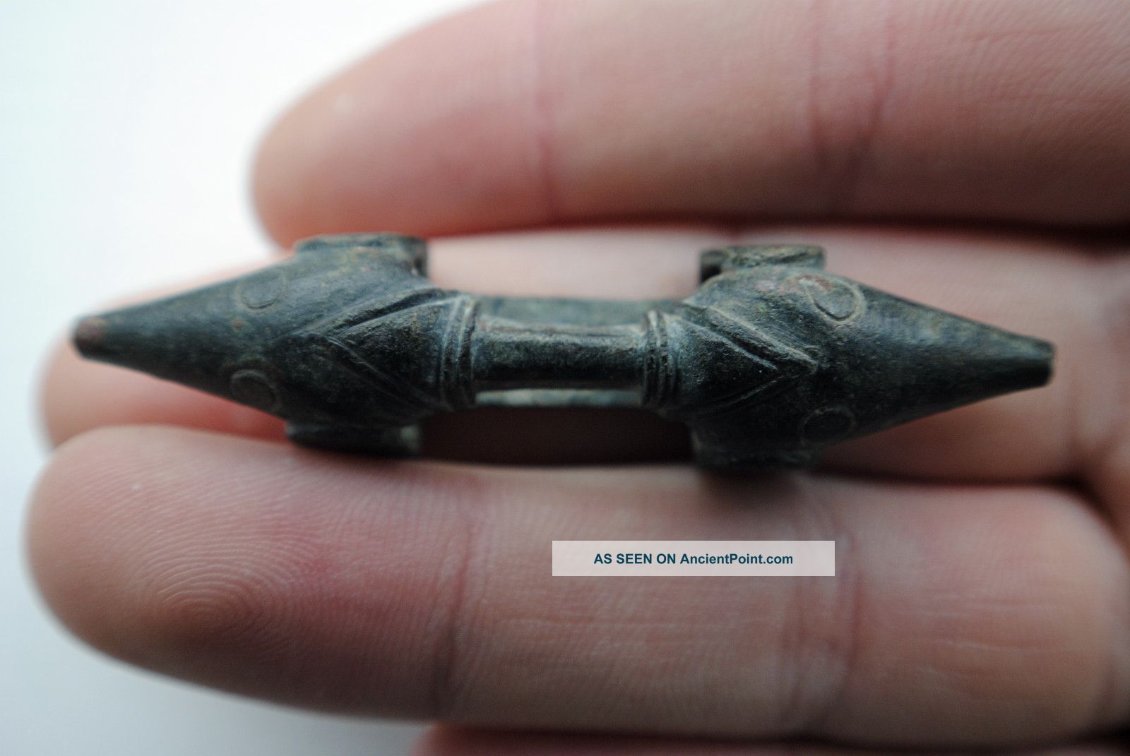 Extremely Rare Viking Zoomorphic Wolves Head Strap Junction 10th Century Ad@@@@@ British photo