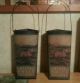 2 Primitive Decor Metal Tall Wall Pockets Hanging Country Decor Home Sweet Home Primitives photo 1