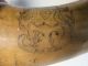 Francis Capewell ' S 1855 Hand - Incised Folk Art Powder Horn Burl Cap 100% Primitives photo 3