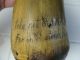 Francis Capewell ' S 1855 Hand - Incised Folk Art Powder Horn Burl Cap 100% Primitives photo 7