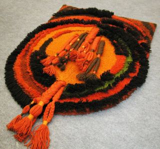 70s Art Carpet Rug Orange Vintage Retro Eames - Era Mid Century 70er Teppich K photo
