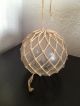 Embossed Clear Hand Blown Glass Fishing Float Pontilled With Maritime Netting Fishing Nets & Floats photo 2