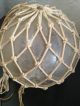 Embossed Clear Hand Blown Glass Fishing Float Pontilled With Maritime Netting Fishing Nets & Floats photo 3