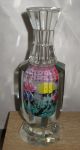 Pair Old Chinese Reverse Painted Glass Vase Late Republic 20th Century Signed Vases photo 1