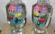 Pair Old Chinese Reverse Painted Glass Vase Late Republic 20th Century Signed Vases photo 4