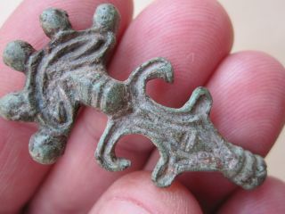 Frankish Bronze Figure Brooch Without Pin 6c Ad photo
