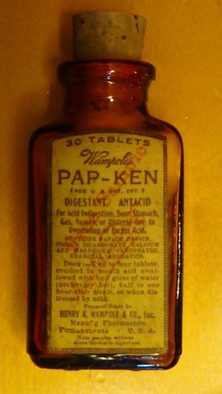 Viintage Antique 1800 ' S Sample Medicine Bottle Henry K.  Wampole & Co Usa photo