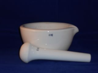 Vintage Porcelain Apothecary Coors Usa 522 - 4 Mortar & Pestle photo