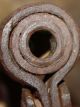 19th Century Forged Leg Iron Shackles Screw Type Barrel Lock; Padlock,  Working Primitives photo 4
