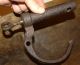 19th Century Forged Leg Iron Shackles Screw Type Barrel Lock; Padlock,  Working Primitives photo 5