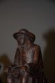 A French Antique Carved Wood Art Breton Figural 6 - Light Chandelier Chandeliers, Fixtures, Sconces photo 3