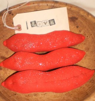 Set Of Three Primitive Lips Bowl Filler Lip Valentines Love Ornies Ornie photo