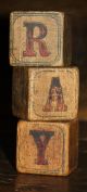 Late 1800s Primitive Children ' S Wooden Toy Blocks,  Old Victorian Estate Find Primitives photo 5