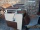 2 - Koken (triumph) Model Barber Chairs,  Good - Condition,  Tan Upholstery Barber Chairs photo 6
