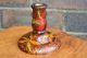 Pokerwork Candlestick 1930s Signed Mm Australian Poinsettia Woodenware photo 2