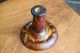 Pokerwork Candlestick 1930s Signed Mm Australian Poinsettia Woodenware photo 7