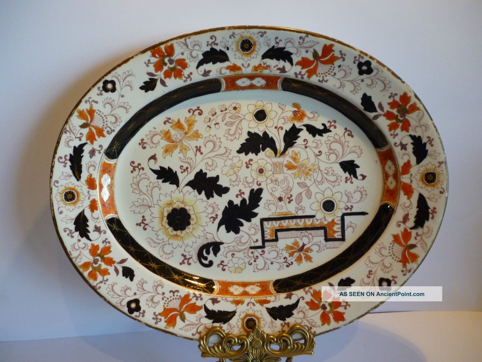 Antique - Ashworth Ironstone,  Imari Pattern,  Oval Platter - One For The Collector Plates, Platters photo