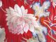 1800 ' S Antique Chinese Embroidered Panel Wall Hanging Cranes,  Flowers Red Ground Robes & Textiles photo 2