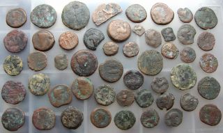 50 Roman Republican Bronze Coins 2nd - 1st Century Bc Spain. photo