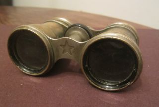 Antique Rare Old 1800 ' S Brass Adjustable Pocket Opera Glasses Binoculars Star photo