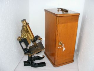 Bausch & Lomb Jug Handle Microscope,  Early 20th C. photo