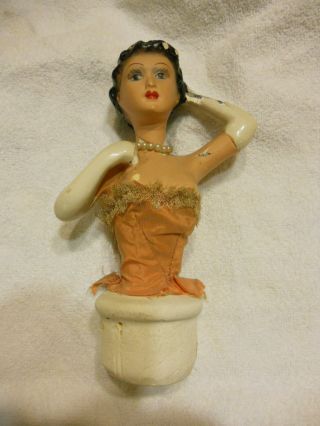 Antique Half Doll Glamour/fashion/ Boudior Doll Has Damage Plaster ? Needs Tlc photo