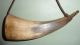 Antique Swedish Powder Horn Of Cow Horn & Wood 1800 ' S Primitives photo 2