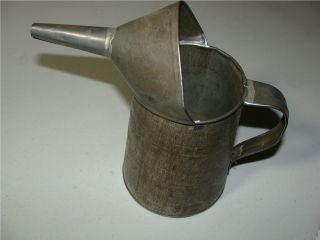 Antique 1 Qt Tin Oil Or Watering Can Marked - For Household Use Only photo