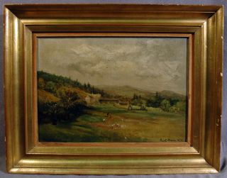 New Hampshire Oil Painting By George L Brown - Compton Village Prospect Mountain photo