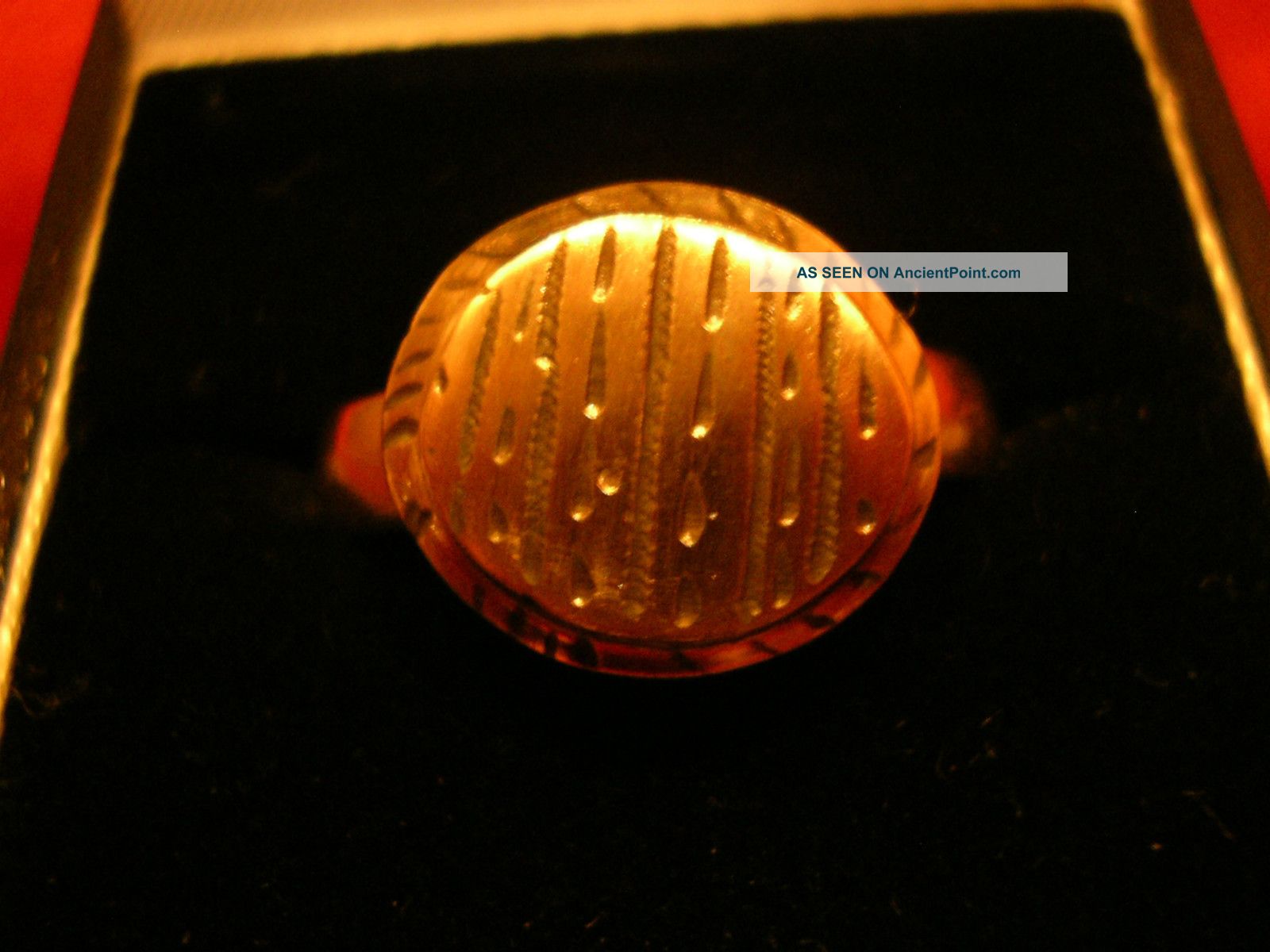 Ancient Bronze Roman Ring With Decorated Bezel Roman photo
