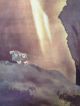 584 A Waterfall & Rock By Taikan Japanese Antique Hanging Scroll Paintings & Scrolls photo 2