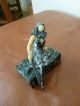 Art Deco Ivorine & Spelter Pierrette With Slapstick Figure On A Marble Base Art Deco photo 2