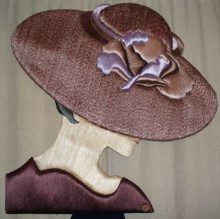 Lg.  Deco Revival Mid Century Don Freedman Textile Wall Art - Woman Wearing Hat photo