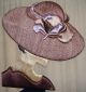 Lg.  Deco Revival Mid Century Don Freedman Textile Wall Art - Woman Wearing Hat Mid-Century Modernism photo 1